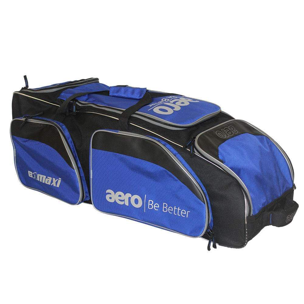 Aero Cricket Bags Blue with Black Highlights Aero B1 Maxi Wheelie Cricket Bag