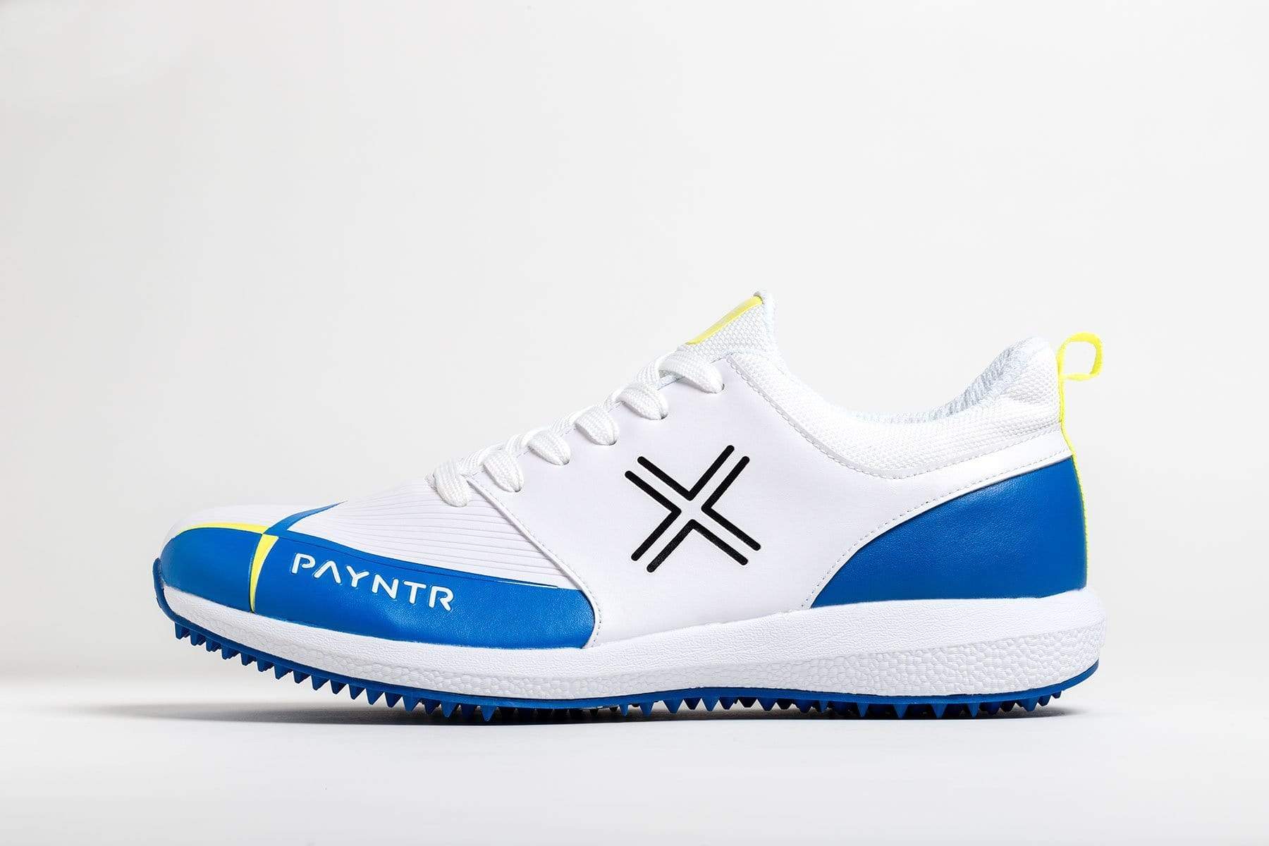 Payntr Footwear 4.5 / White/Blue Payntr V Spike Cricket Shoes 2021