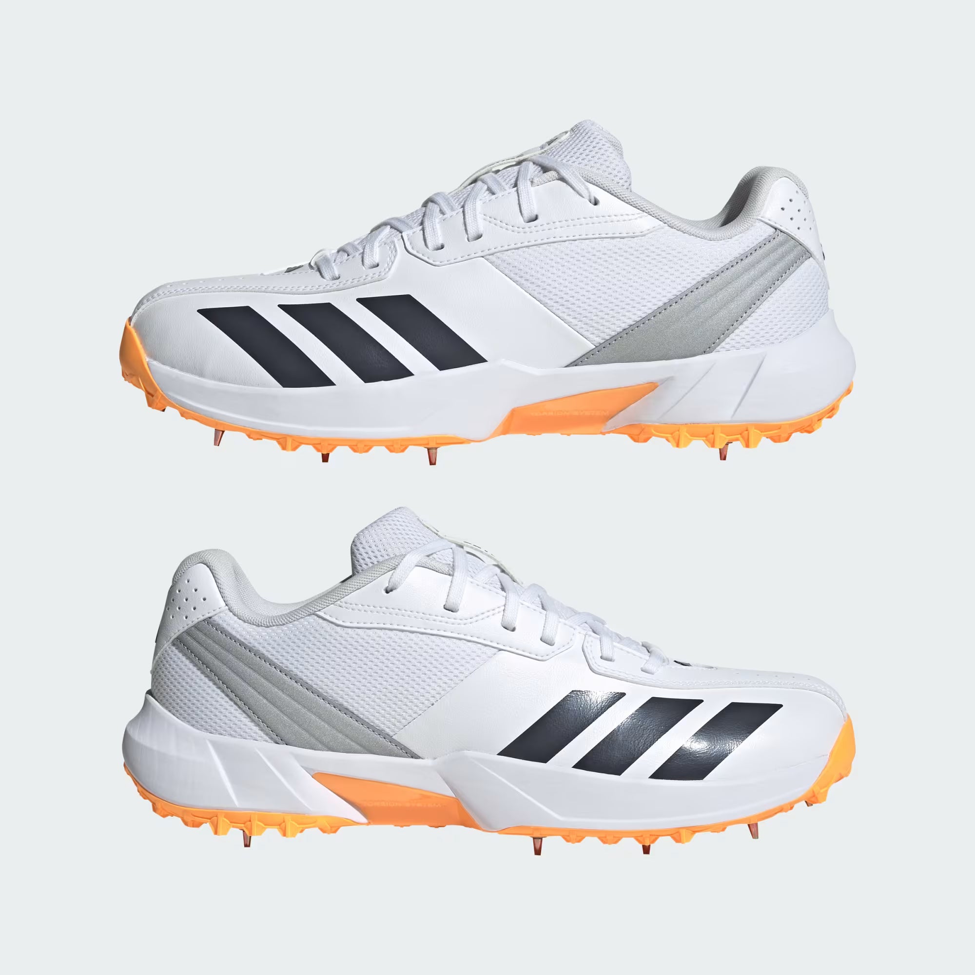 Adidas 22YDS JQ8545 7/2 Full Spike Cricket Shoes 2026 – White/Aurora Onix/Lucid Tangerine