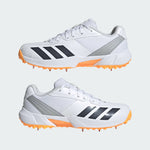 Adidas 22YDS JQ8545 7/2 Full Spike Cricket Shoes 2026 – White/Aurora Onix/Lucid Tangerine