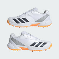 Adidas 22YDS JQ8545 7/2 Full Spike Cricket Shoes 2026 – White/Aurora Onix/Lucid Tangerine
