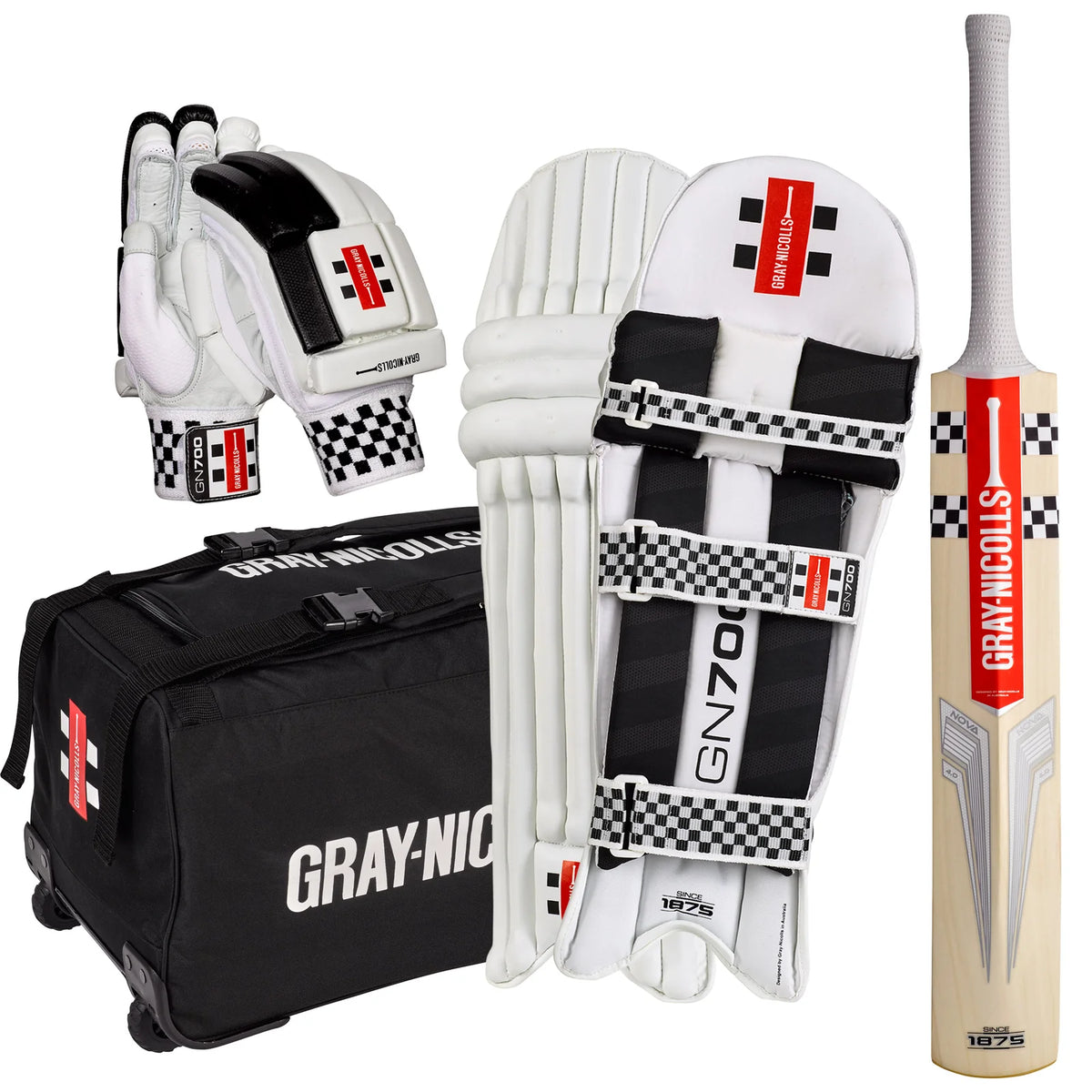 Gray-Nicolls Nova 4.0 EW Junior Cricket Set – English Willow Bat, Pads, Gloves & Duffle Bag