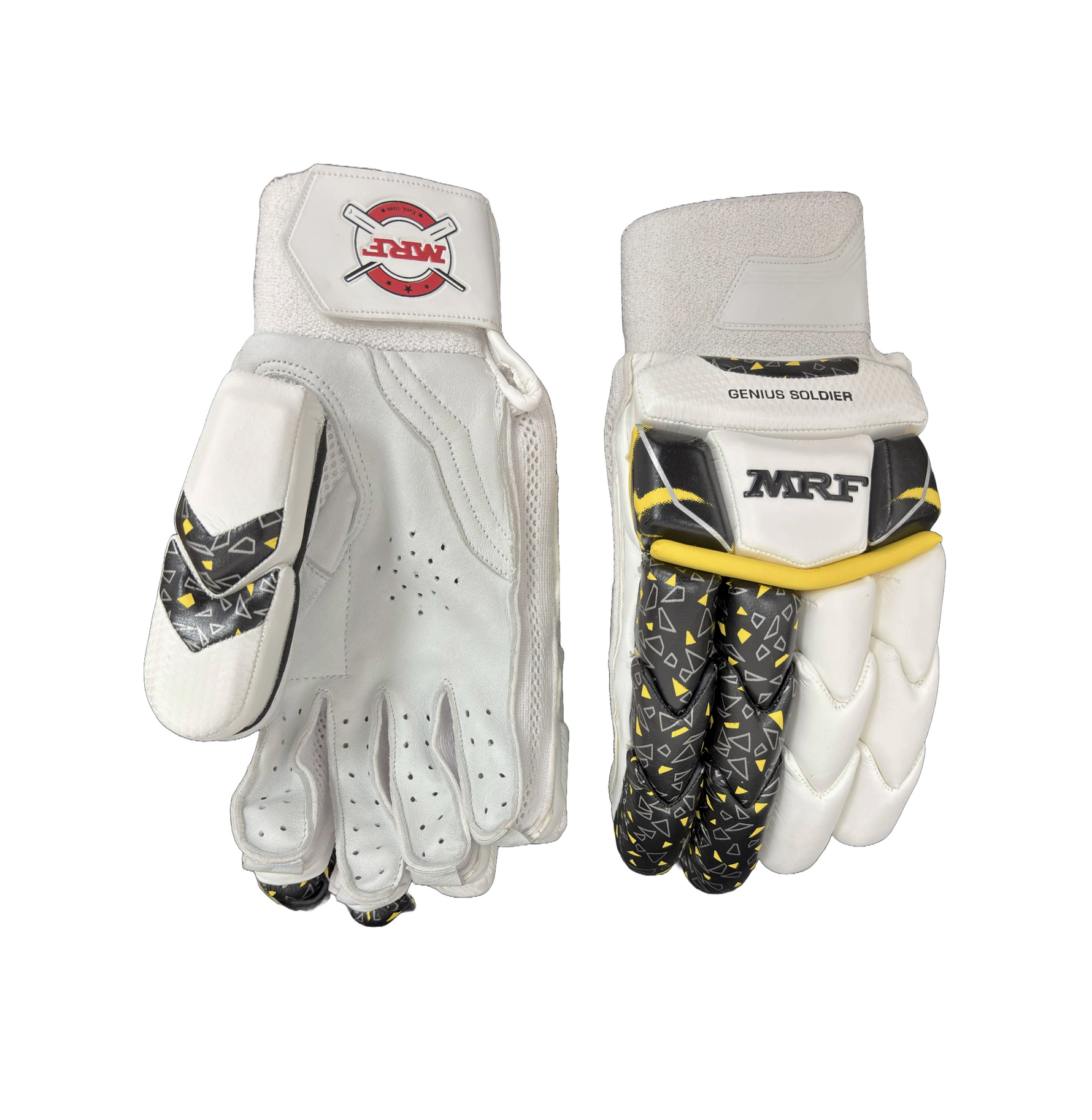 MRF Genius Soldier Adult Cricket Batting Gloves – Leather Palm