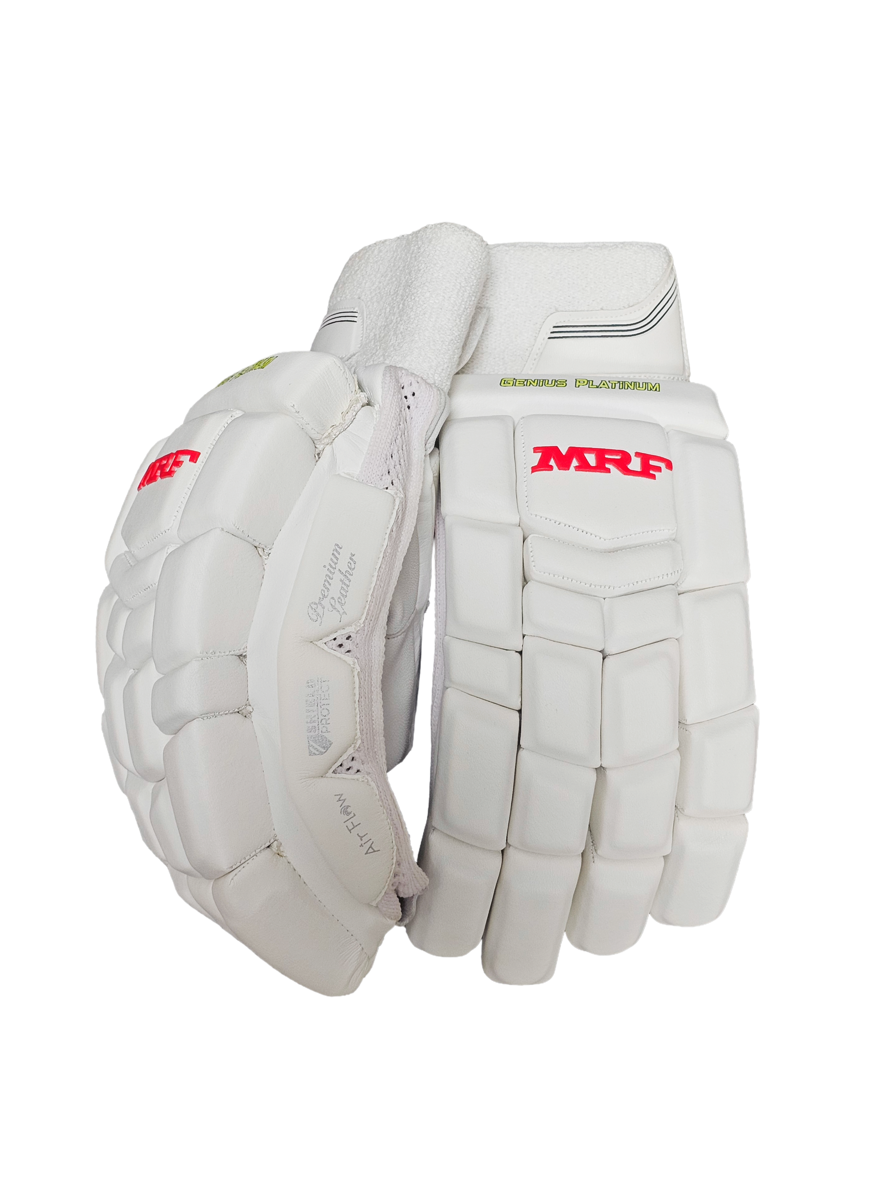 MRF Genius Grand Platinum Adult Cricket Batting Gloves – Sheep Pittard Palm