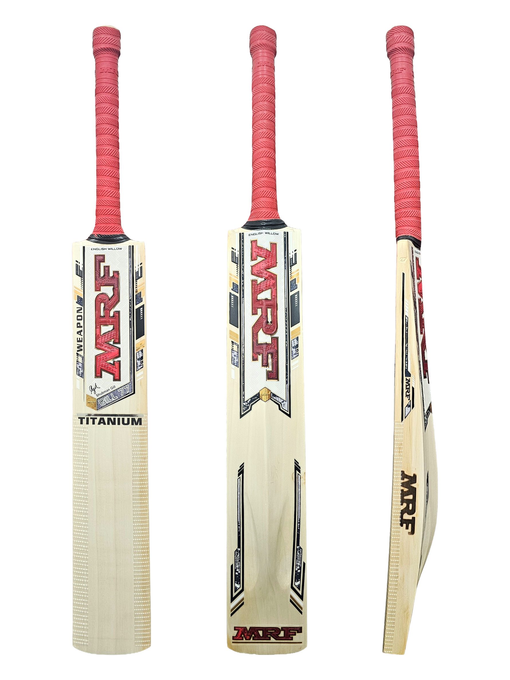 MRF Weapon Titanium Adult Cricket Bat – Grade 4 English Willow