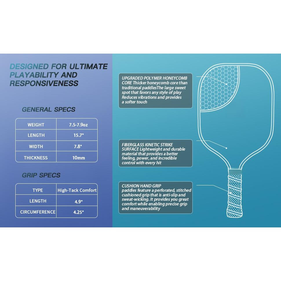 Hitman45 Pickleball Fibreglass Paddle