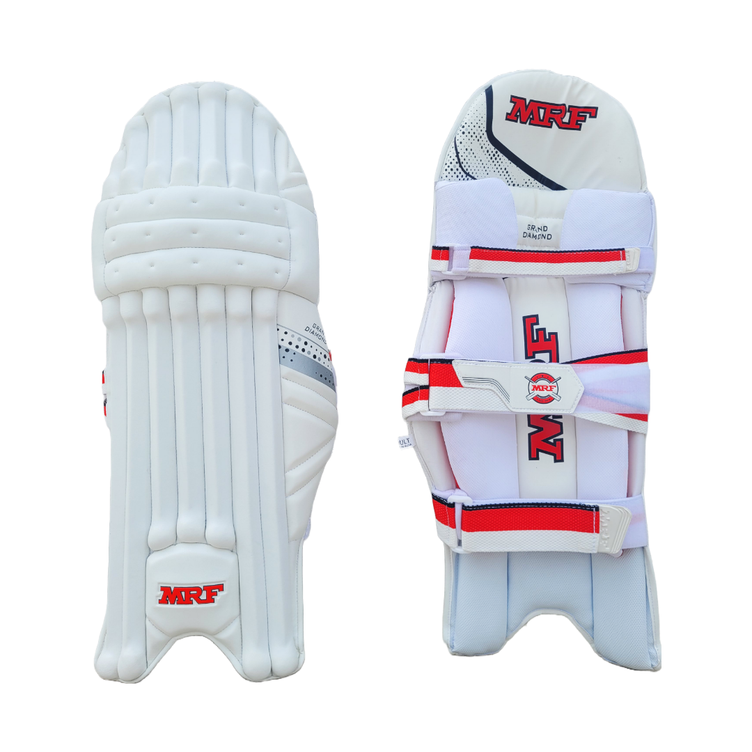 MRF Grand Diamond Adult Cricket Batting Pad White