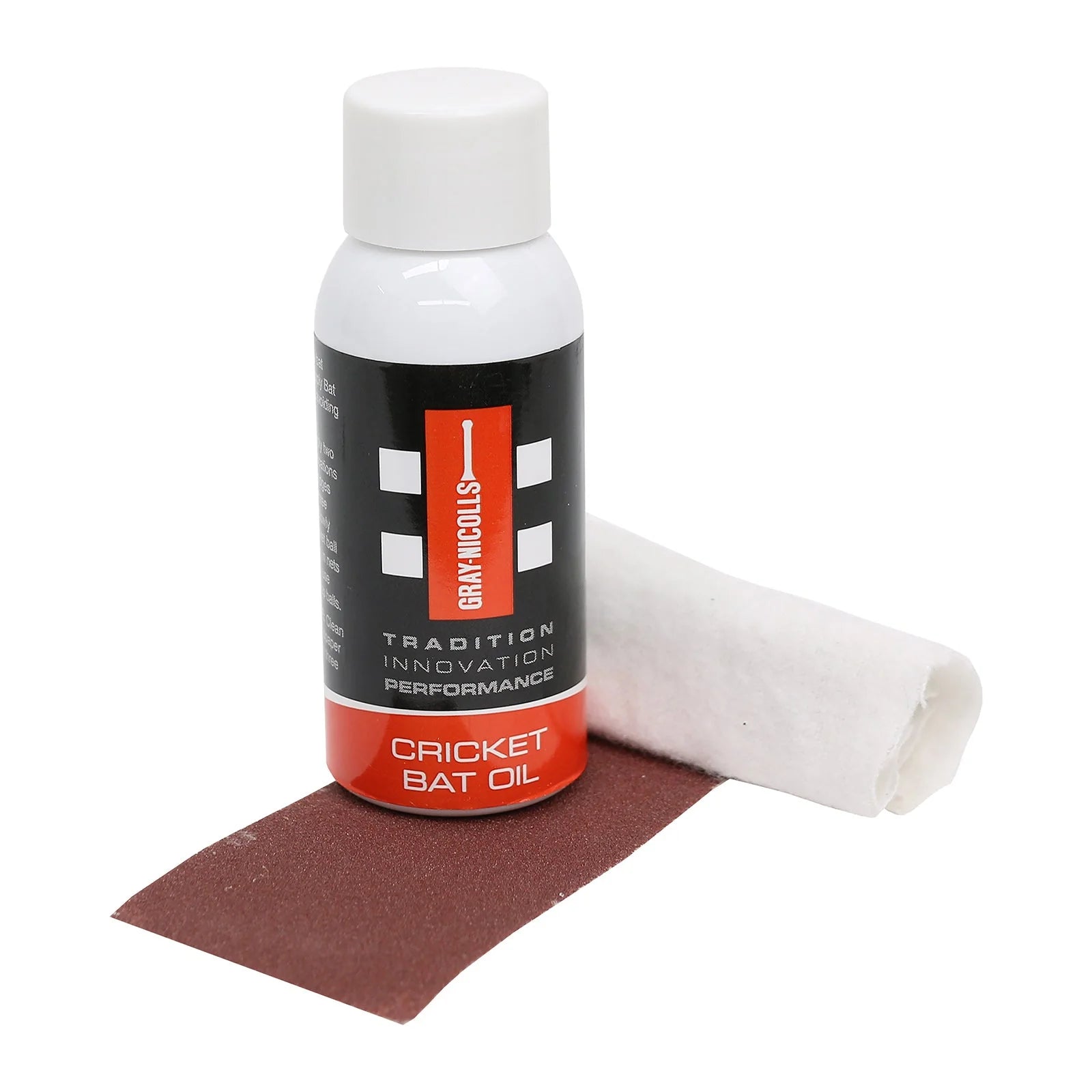 Gray-Nicolls Bat Care Kit – Cricket Bat Oil, Cloth & Sandpaper
