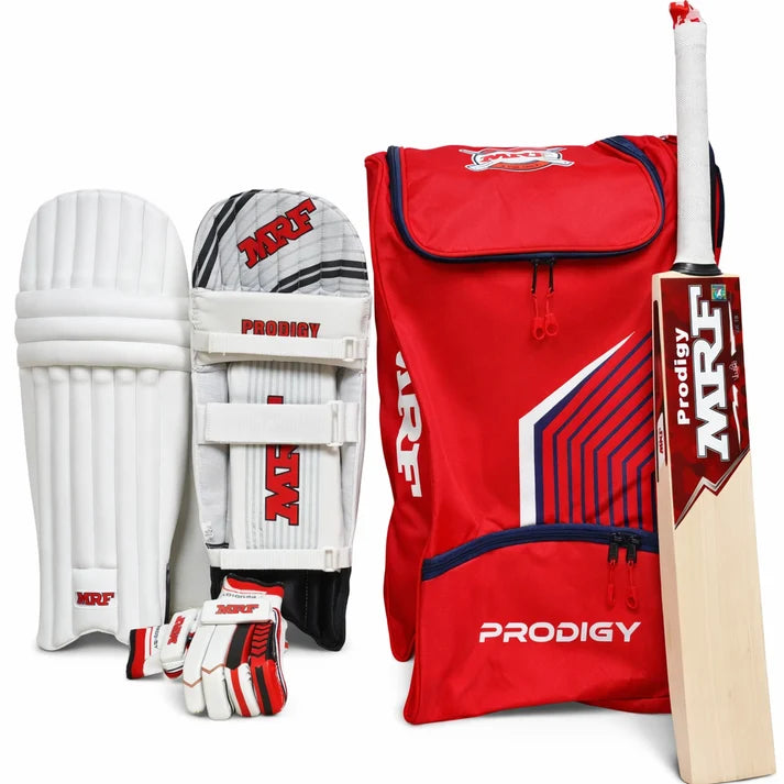 MRF Prodigy Junior Cricket Kit – Kashmir Willow Bat, Pads, Gloves & Protective Gear