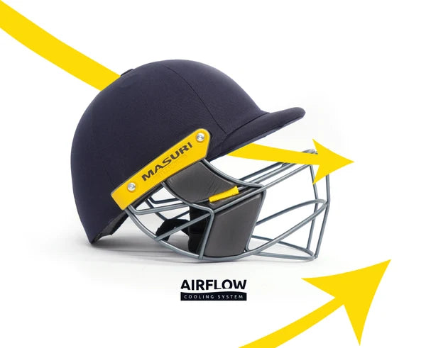 Masuri E Line Titanium Senior Cricket Helmet with StemGuard – Premium Titanium Grille Cricket Helmet