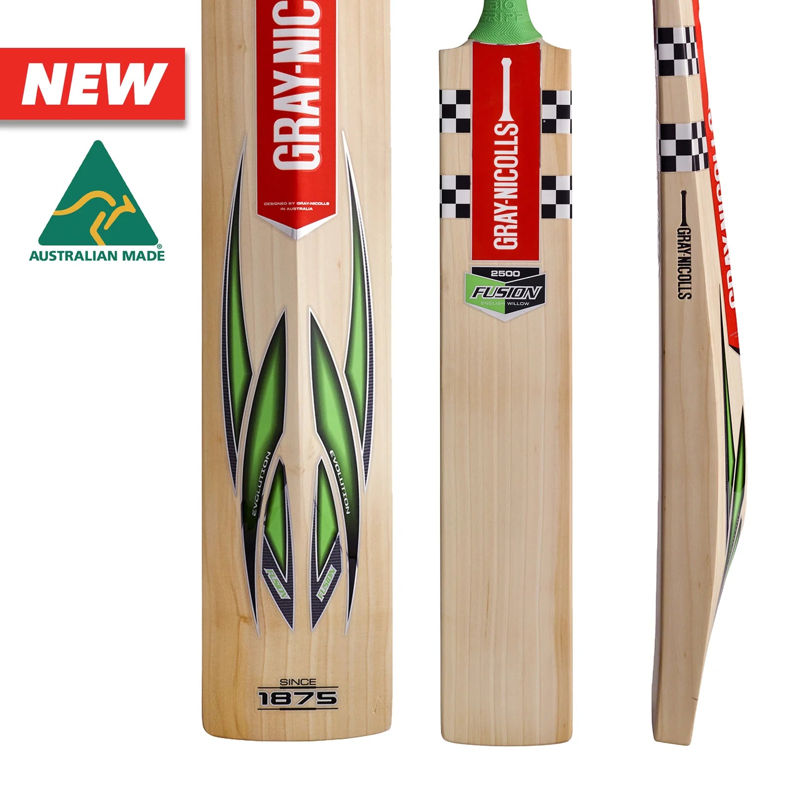 Gray-Nicolls Fusion 2500 Adult Cricket Bat – Australian Made Grade 1 English Willow