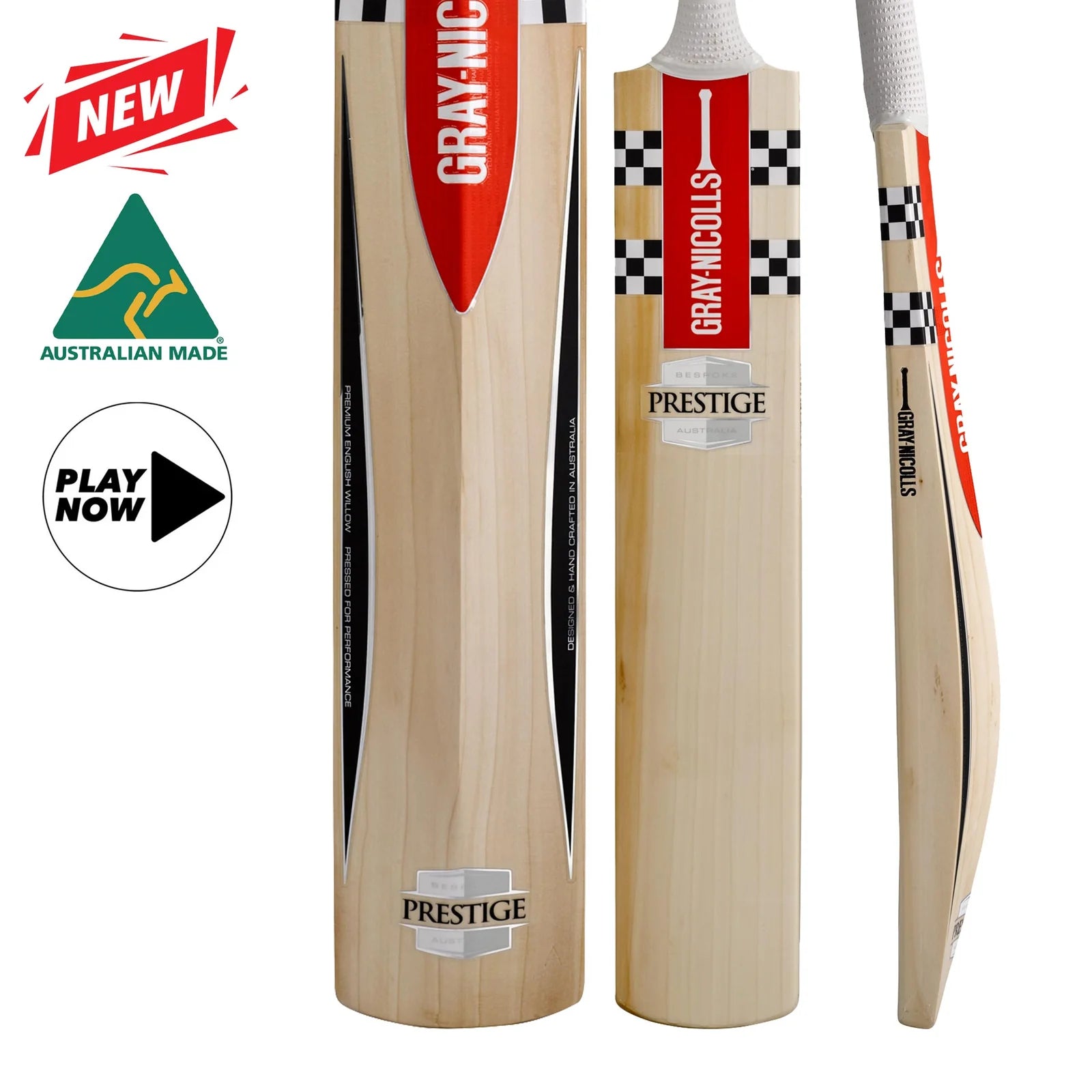 Gray-Nicolls Prestige Adult Cricket Bat Play Now – Australian Made English Willow