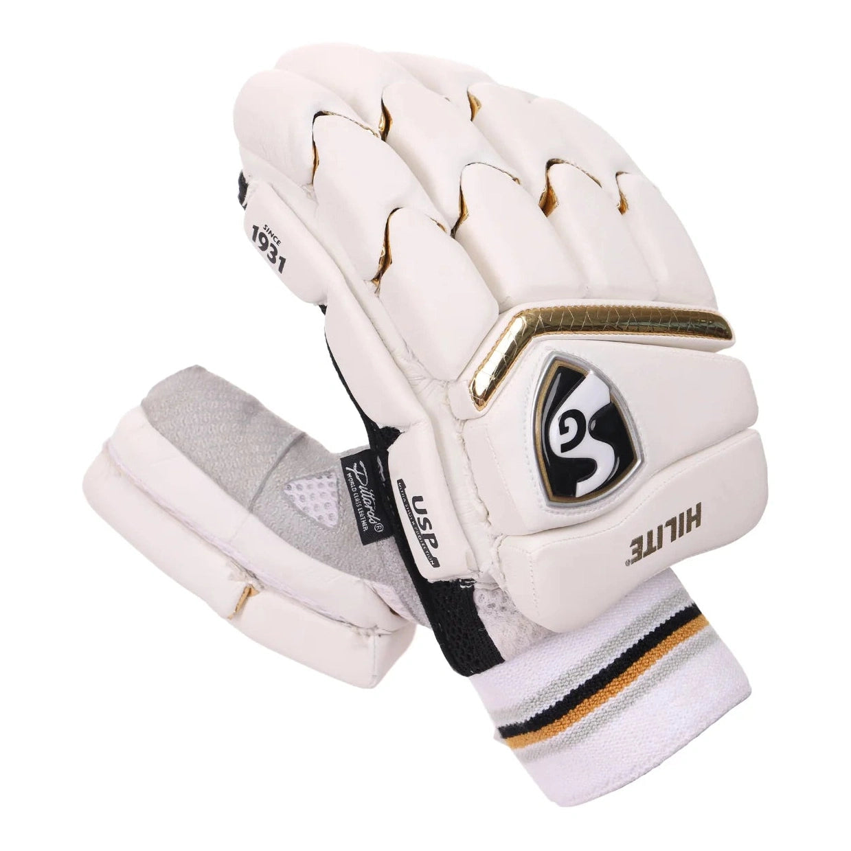 SG Hilite White Adults Cricket Batting Gloves