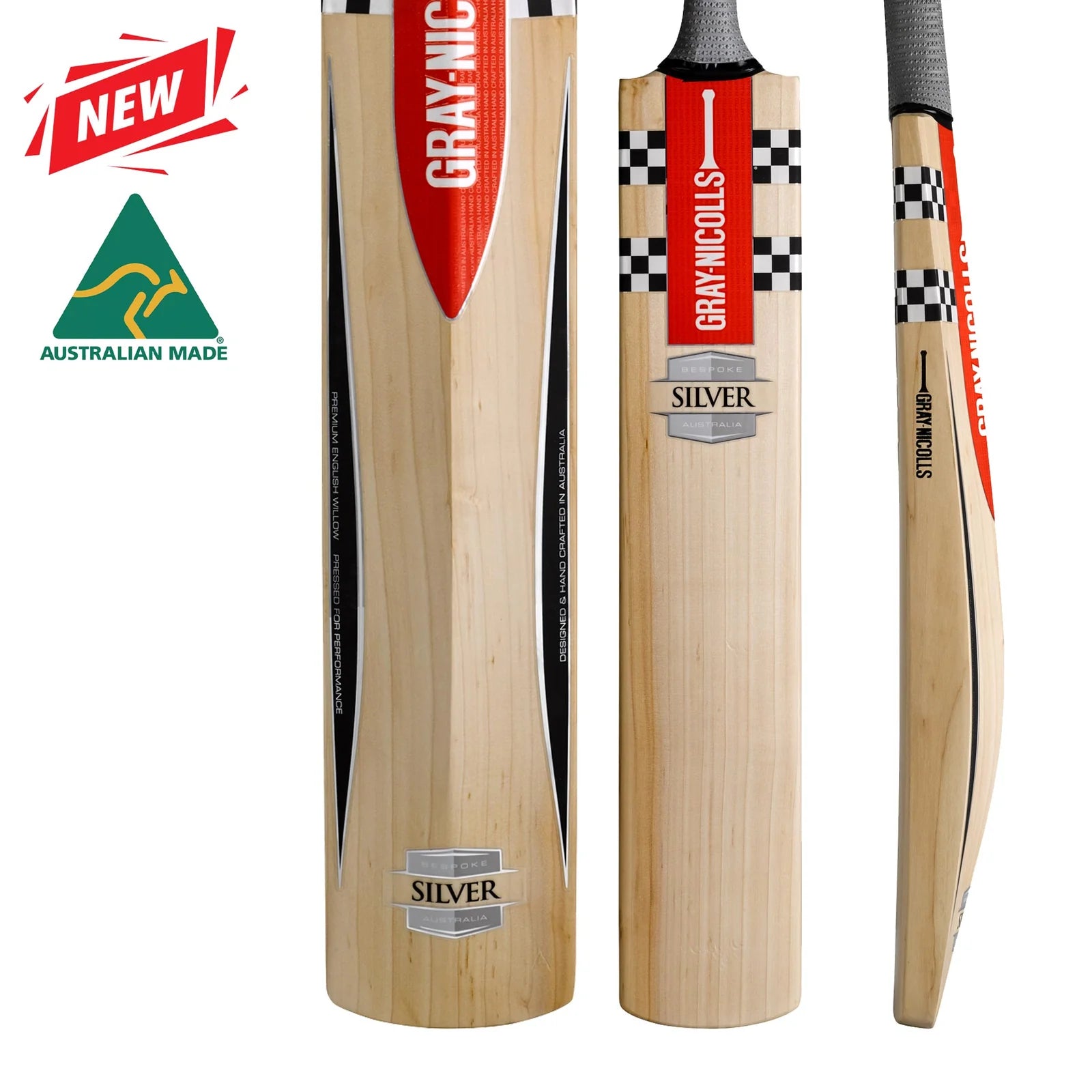 Gray-Nicolls Silver Adult Cricket Bat – Australian Made English Willow