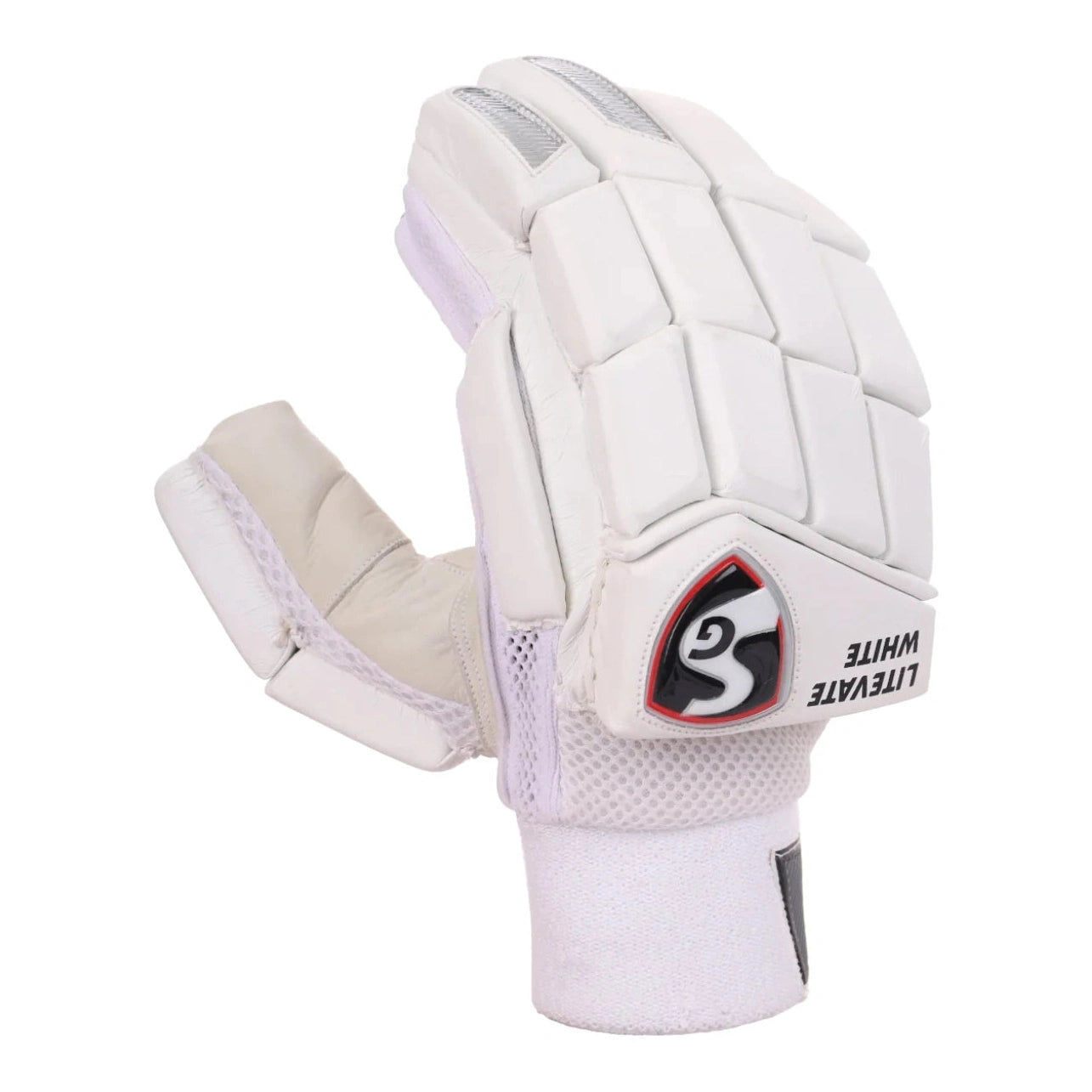 SG Litevate White Junior Cricket Batting Gloves
