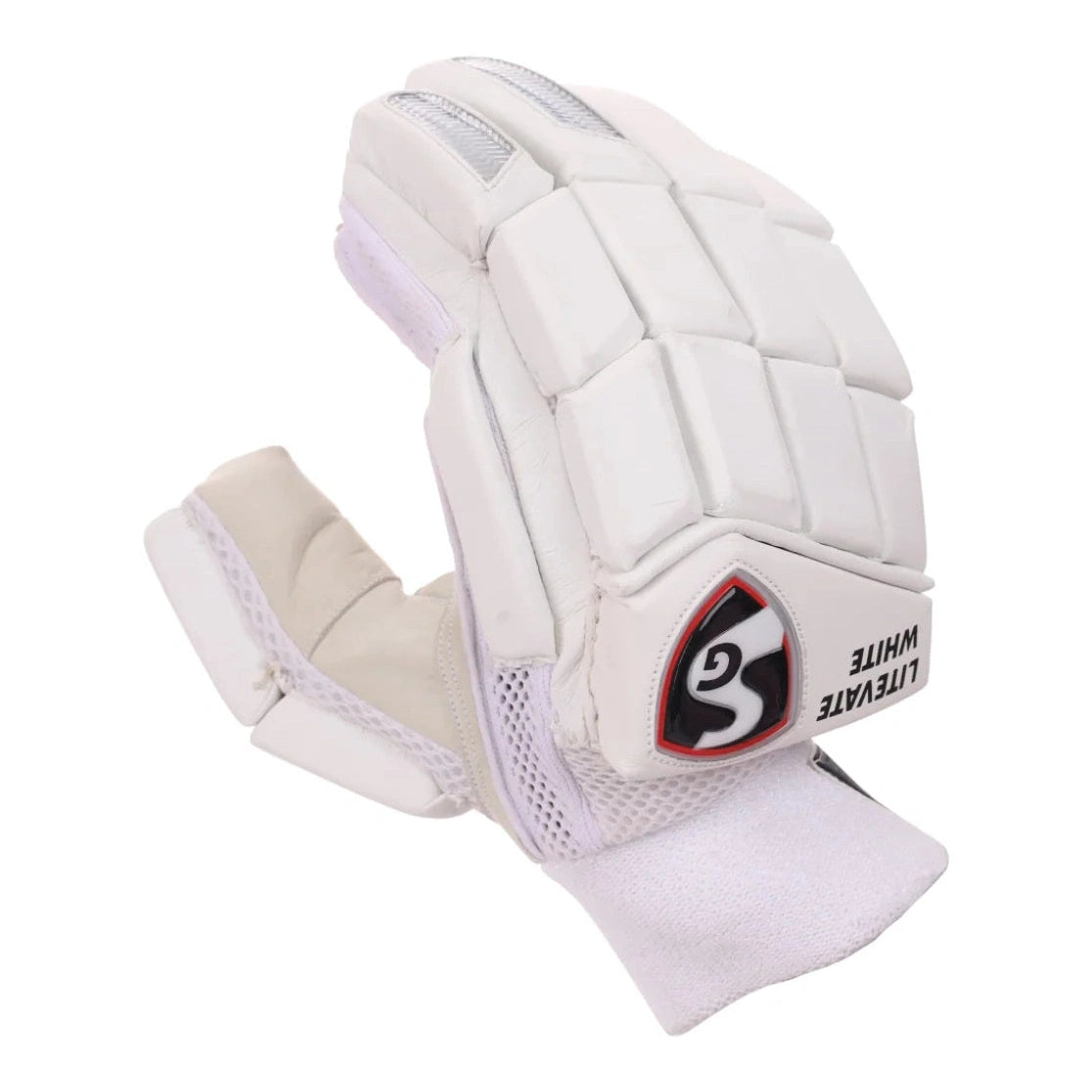 SG Litevate White Junior Cricket Batting Gloves