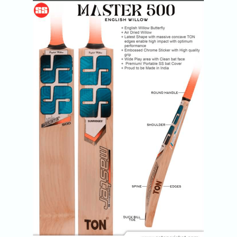 SS Cricket Bats Short Hand / 2'8 SS Master 500 Adult Cricket Bat