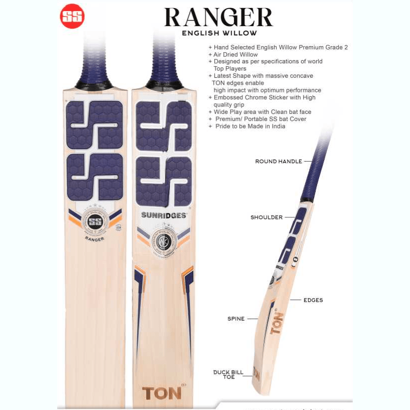 SS Cricket Bats Short Handle / 2'8 SS Jadeja Ranger Adult Cricket Bat