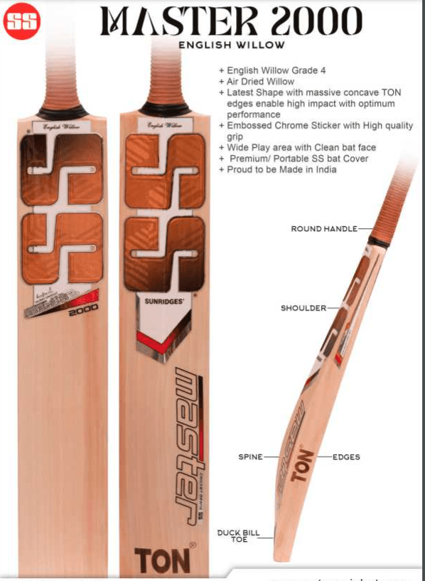 SS Cricket Bats Short Handle / 2'8 SS Master 2000 Adult Cricket Bat
