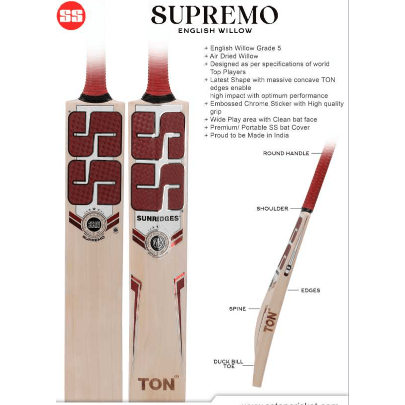 SS Cricket Bats Short Handle / 2'8 SS Supremo Adult Cricket Bat
