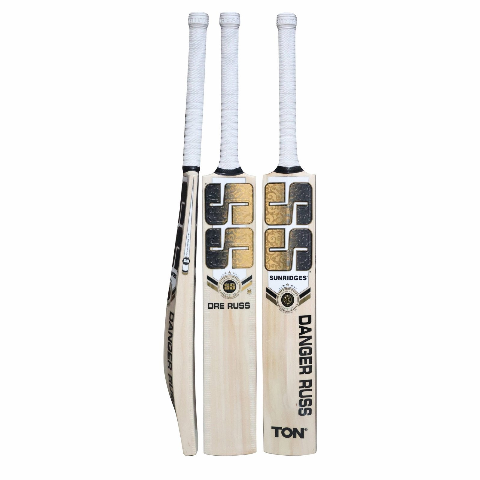 SS Cricket Bats Short Handle / DRE Russ / Medium 2lbs 8oz - 2lbs 10oz SS Players Kashmir Willow Adult Cricket Bat
