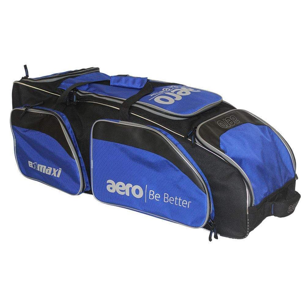 Aero Cricket Bags Blue with Black Highlights Aero B1 Maxi Wheelie Cricket Bag