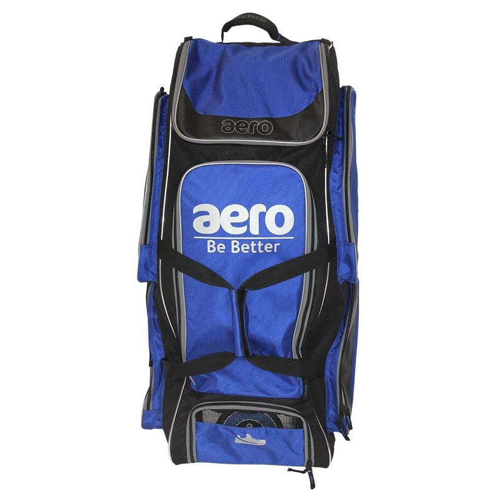 Aero Cricket Bags Blue with Black Highlights Aero B1 Maxi Wheelie Cricket Bag