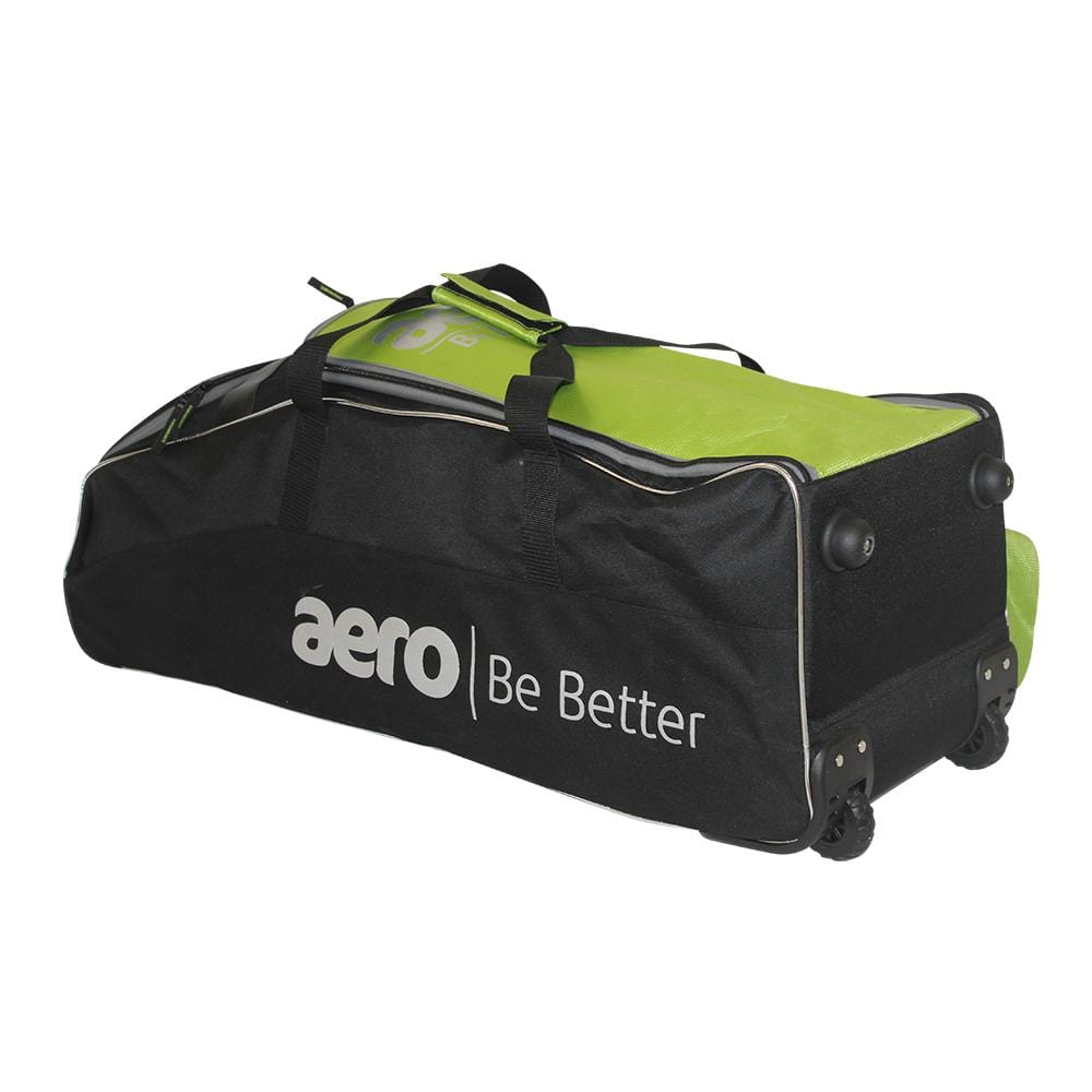 Aero Cricket Bags Green with Black Highlights Aero B2 Midi Wheelie Cricket Bag