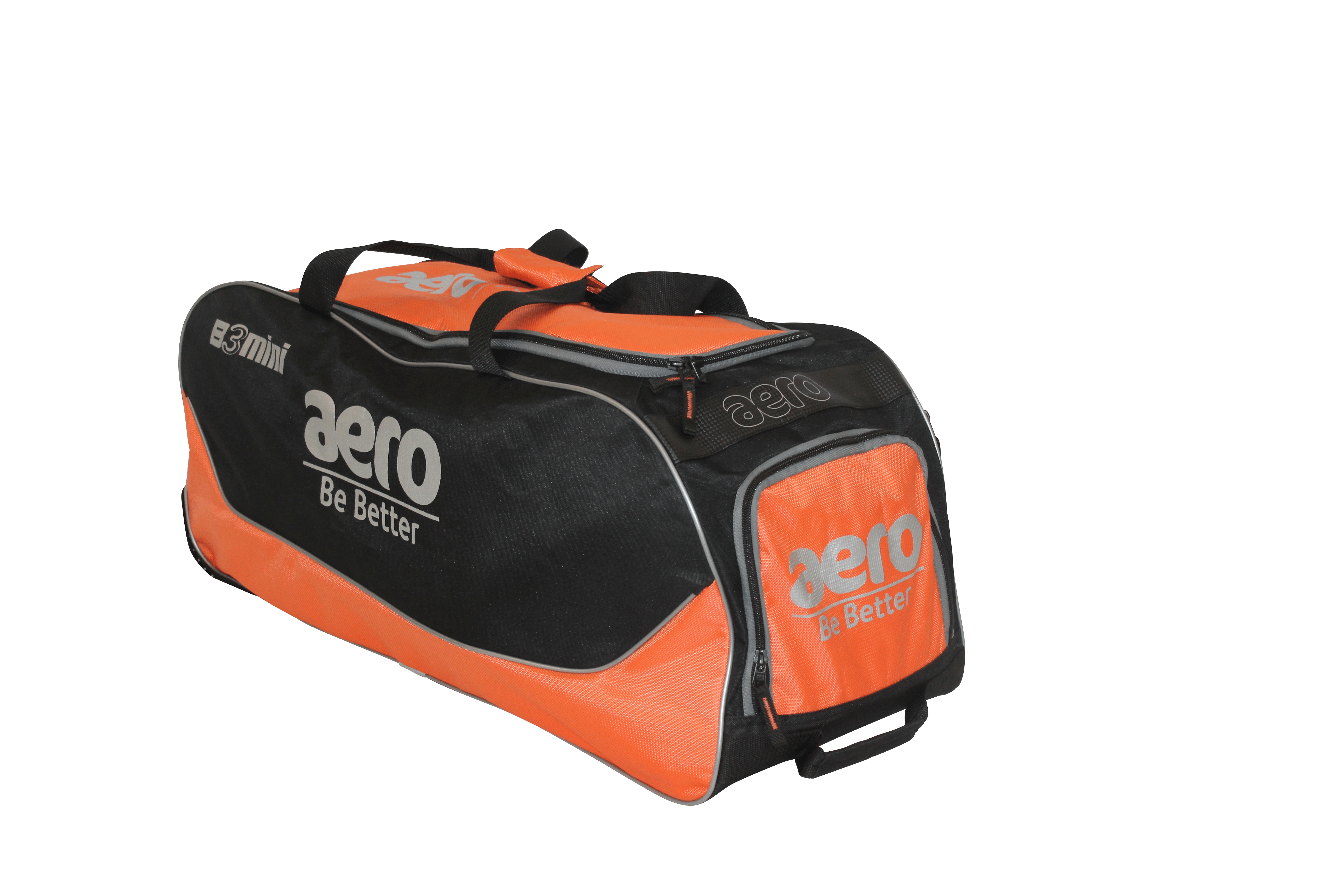 Aero Cricket Bags Orange with Black Highlights Aero B3 Mini Wheelie Cricket Bag