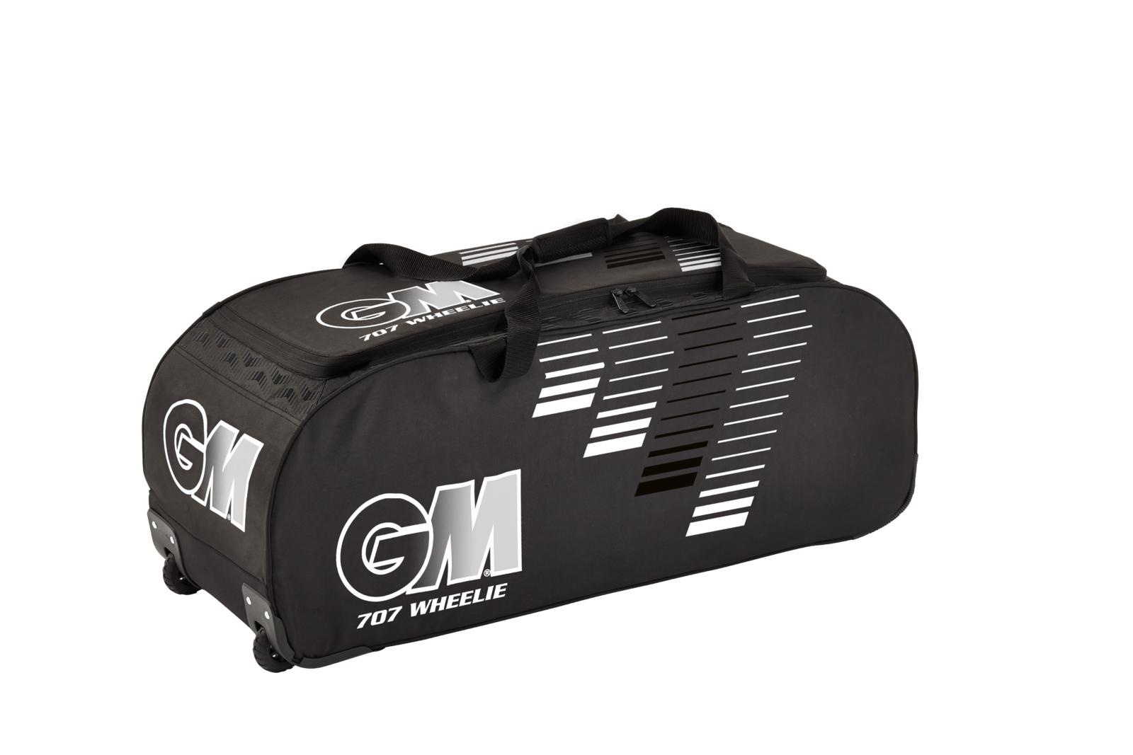 Gunn & Moore Cricket Bags Black and White GM 707 Wheelie Cricket Bag