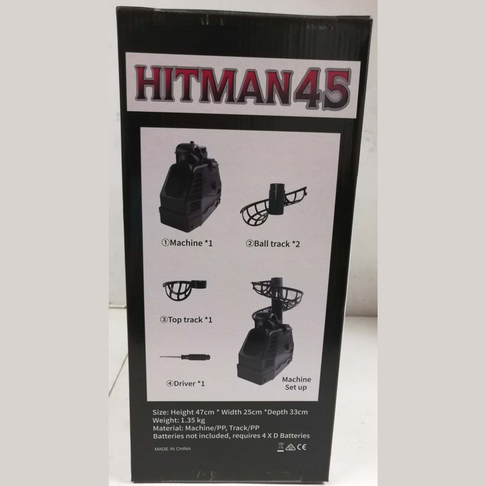 Hitman 45 Training Aid Black Hitman 45 Practice Partner - Tennis Toss/ Cricket Ball Feed Machine