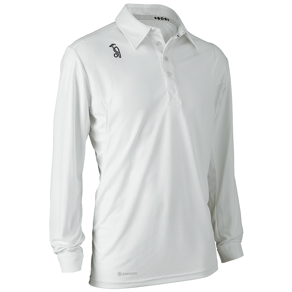 Kookaburra Clothing Kookaburra Active White Cricket Long Sleeve Shirt
