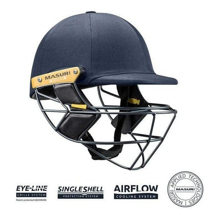 Masuri Helmet Navy / Senior Medium Masuri Original Elite Titanium Cricket Helmet