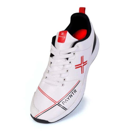 Payntr Footwear 5.5 / White/Black Payntr X Batting Rubber Cricket Shoes
