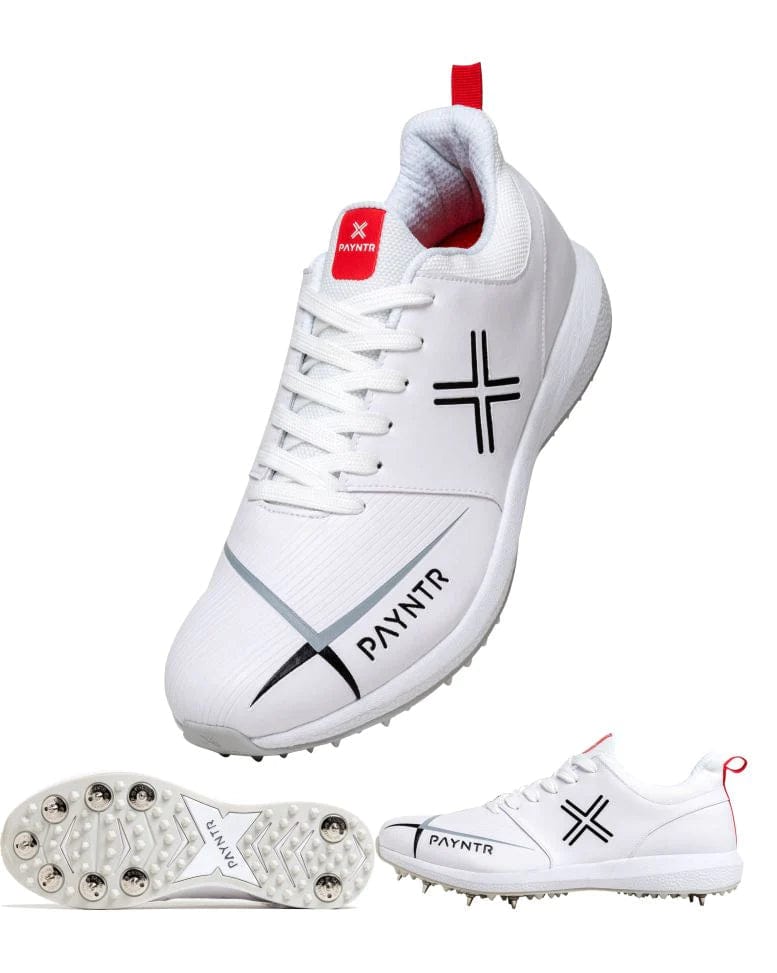 Payntr Footwear 8 / White Payntr X Bowling Spike Cricket Shoes