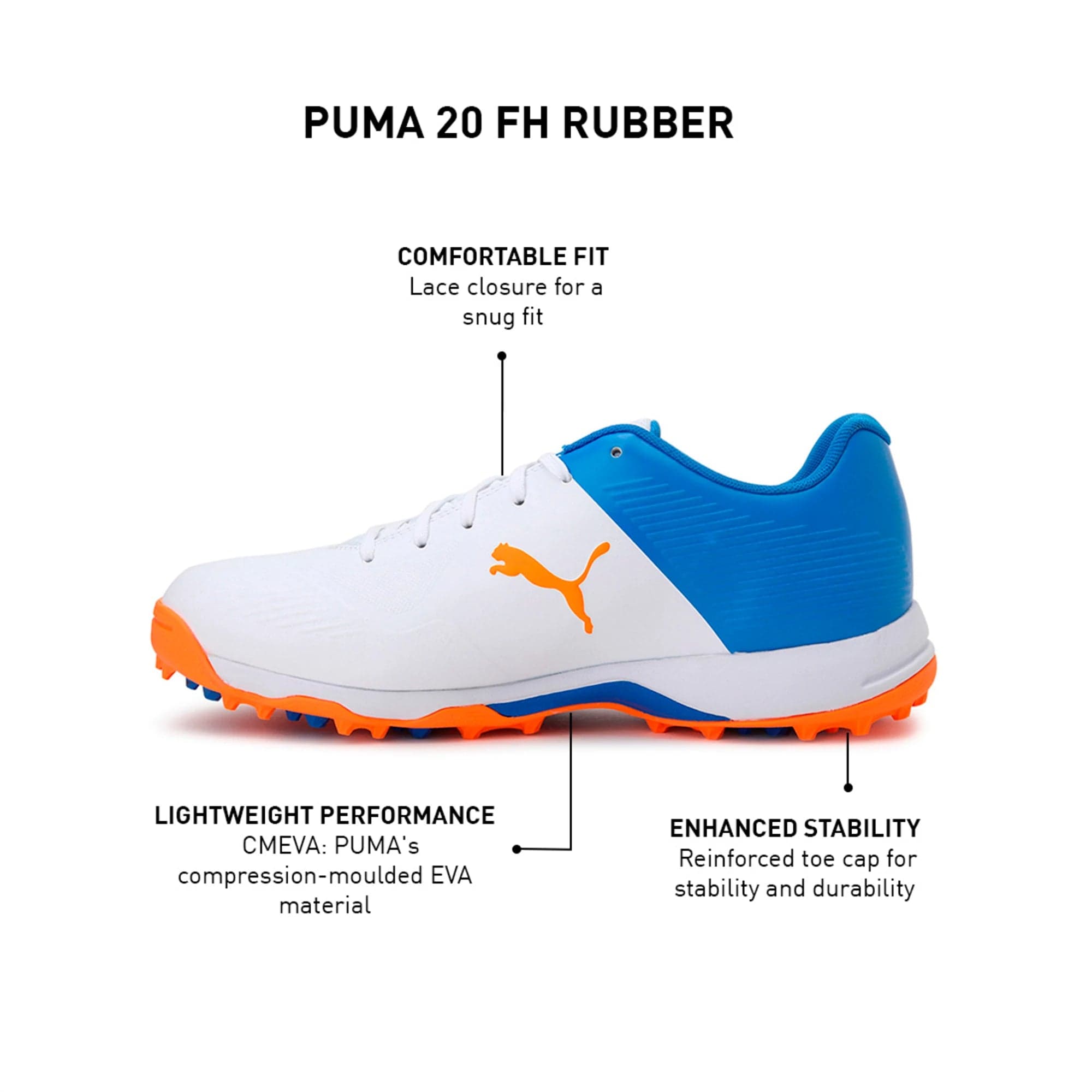 Puma Footwear White / 12 Puma 20 FH Rubber Cricket Shoes