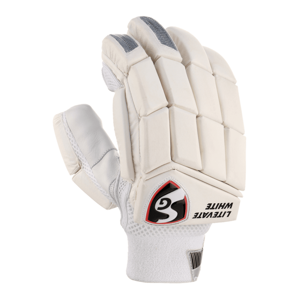 SG Litevate White Junior Cricket Batting Gloves Western Sports