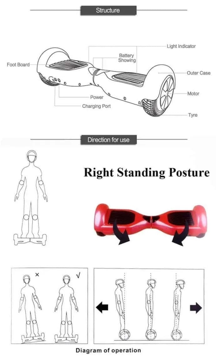 Western Sports Centre Hoverboard 6.5 inch Hoverboard Smart Electric Self Balancing Scooter
