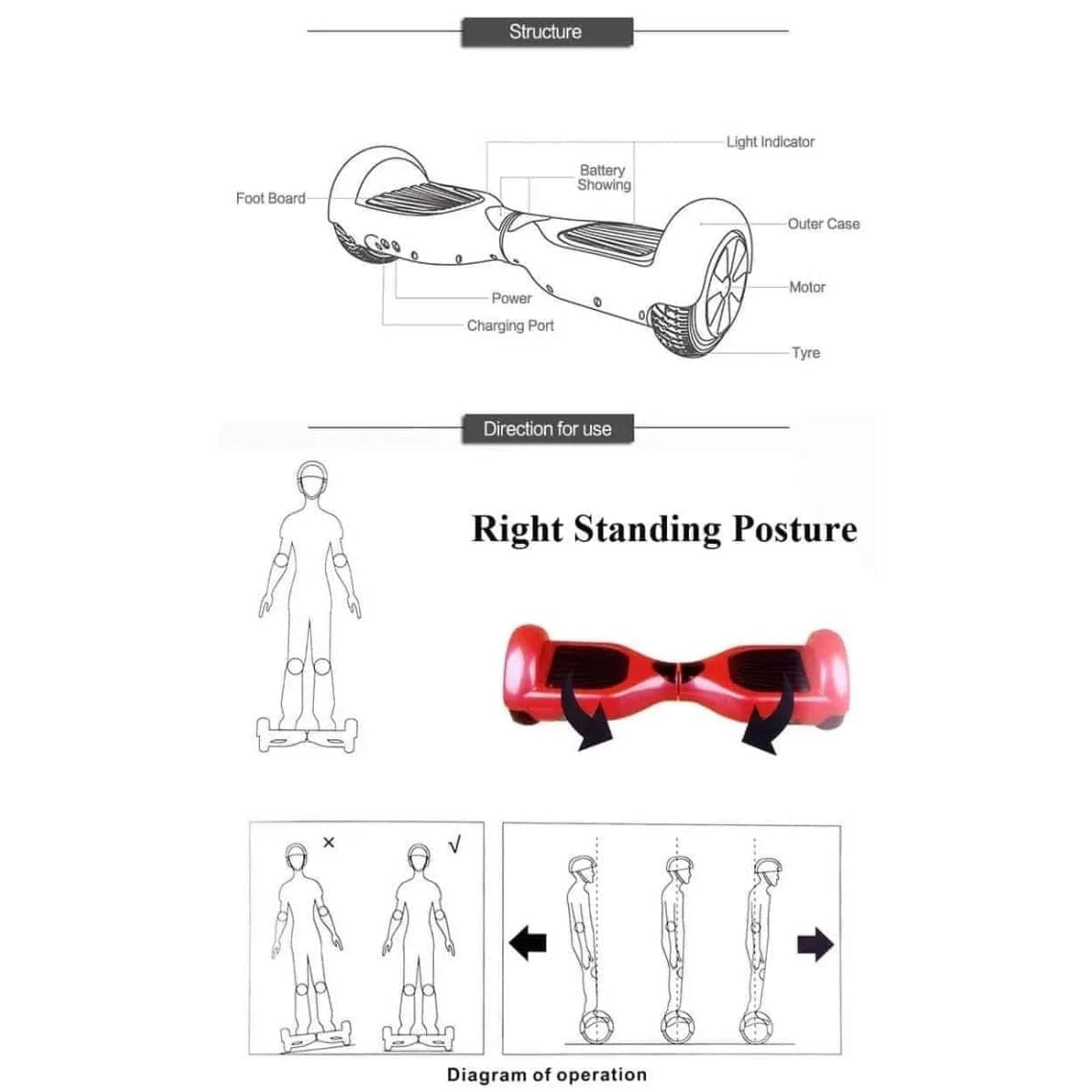 Western Sports Centre Hoverboard 6.5 inch Hoverboard Smart Electric Self Balancing Scooter