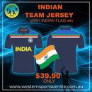 WSC Clothing Indian Cricket Team Replica Shirt with Flag